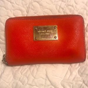 Orange Michael Kors Wallet